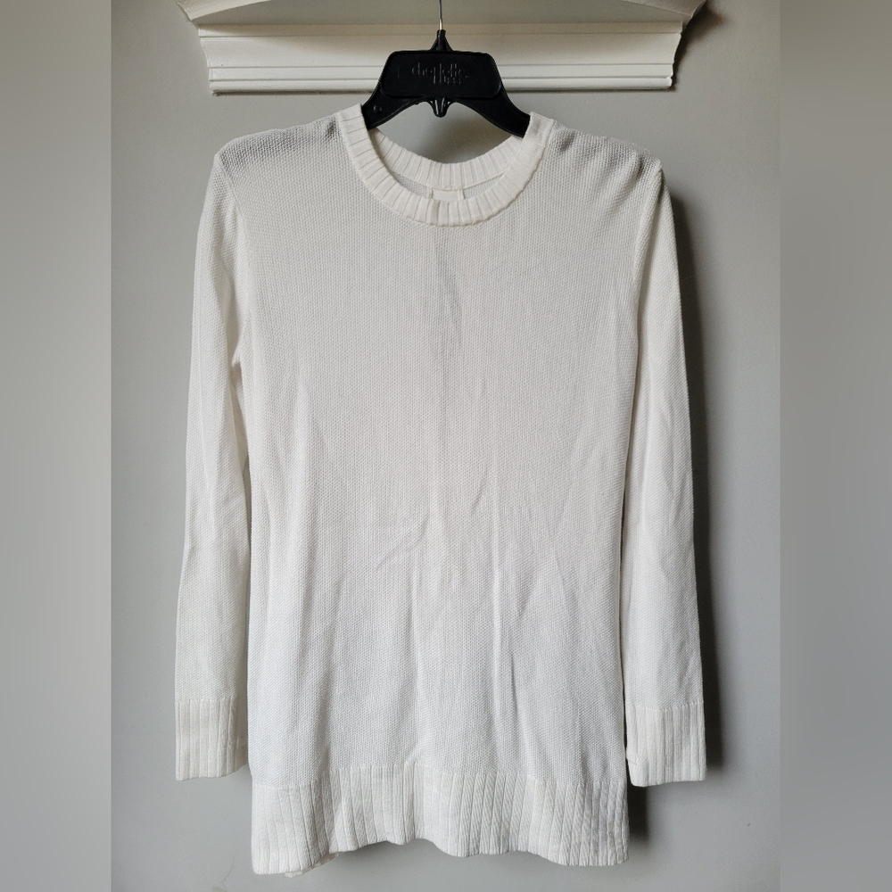 Lululemon Sincerely Yours Open Back Crewneck Cashmere Blend Sweater White Size 4